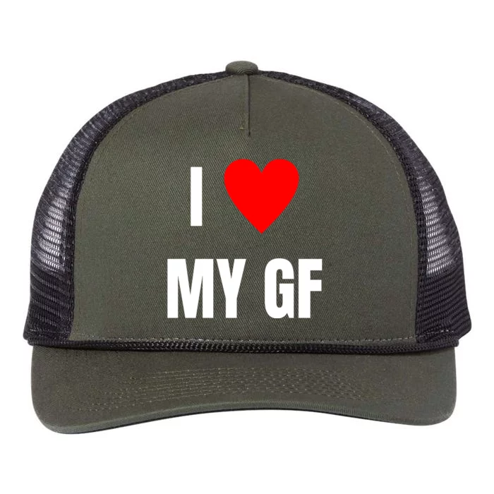 I Love My GF Girlfriend Heart Retro Rope Trucker Hat Cap