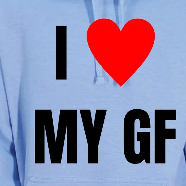 I Love My GF Girlfriend Heart Unisex Surf Hoodie