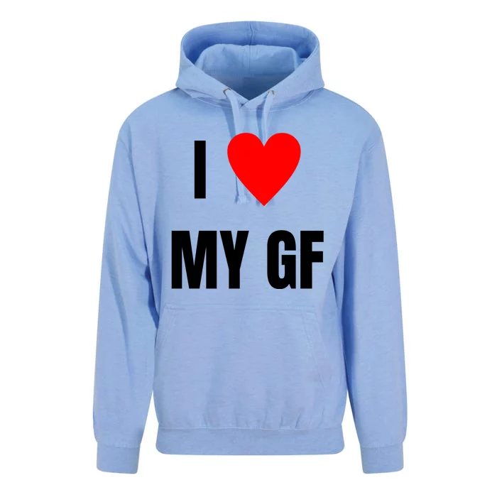 I Love My GF Girlfriend Heart Unisex Surf Hoodie