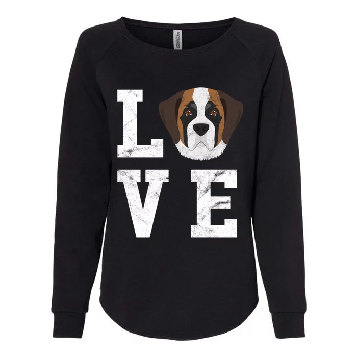 I Love My Dog Gift Saint Bernard Dog Lover Cute Gift Womens California Wash Sweatshirt