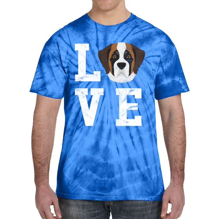 I Love My Dog Gift Saint Bernard Dog Lover Cute Gift Tie-Dye T-Shirt