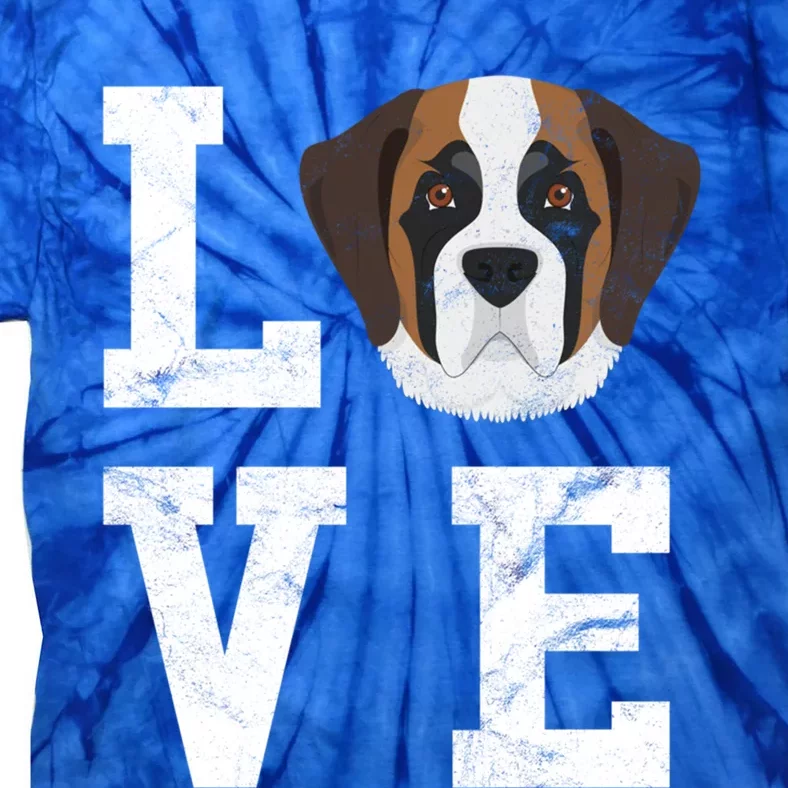 I Love My Dog Gift Saint Bernard Dog Lover Cute Gift Tie-Dye T-Shirt