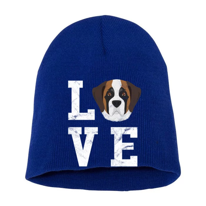 I Love My Dog Gift Saint Bernard Dog Lover Cute Gift Short Acrylic Beanie