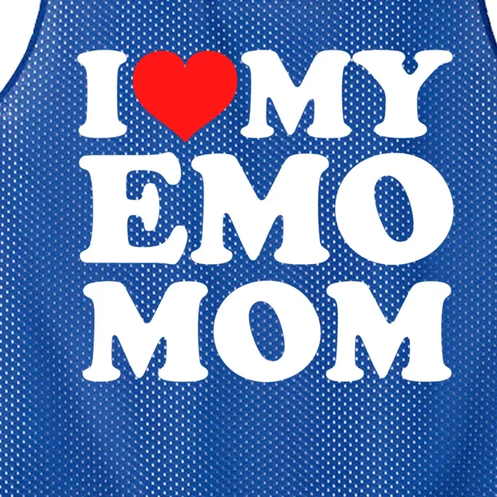 I Love My Emo Mom Cool Gift Mesh Reversible Basketball Jersey Tank