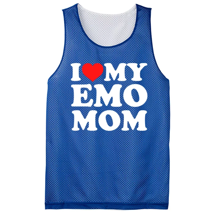 I Love My Emo Mom Cool Gift Mesh Reversible Basketball Jersey Tank