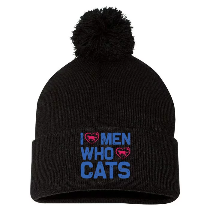 I Love Man Who Love Cats Pom Pom 12in Knit Beanie