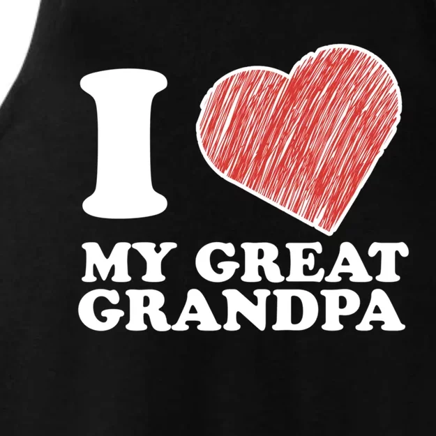 I Love My Great Grandpa Gift Ladies Tri-Blend Wicking Tank