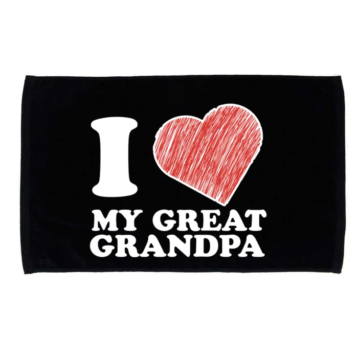 I Love My Great Grandpa Gift Microfiber Hand Towel