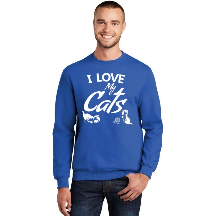 I Love My Cats Kittens Kitty Tall Sweatshirt