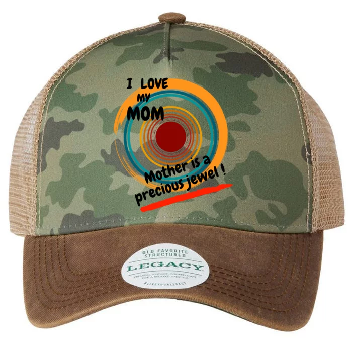 I Love My Mom Mother Is A Precious Jewel Gift Legacy Tie Dye Trucker Hat