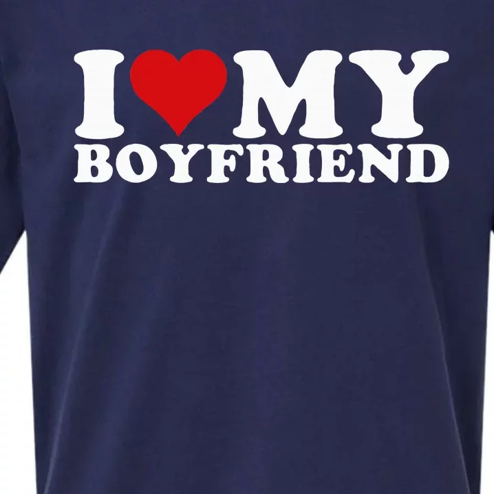 I Love My Boyfriend Bf I Heart My Boyfriend BF Sueded Cloud Jersey T-Shirt