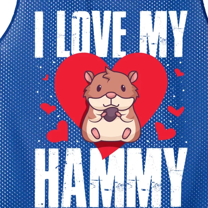 I Love My Hammy Gift Mesh Reversible Basketball Jersey Tank