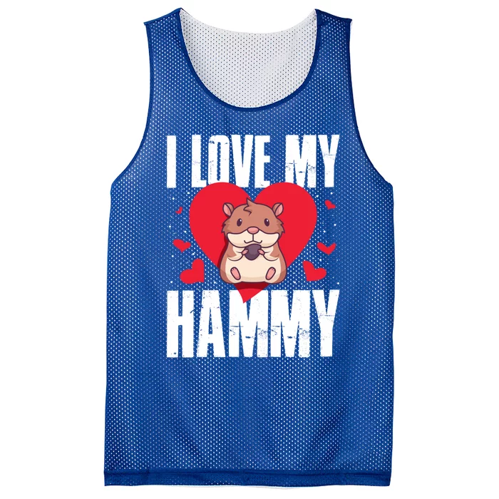 I Love My Hammy Gift Mesh Reversible Basketball Jersey Tank