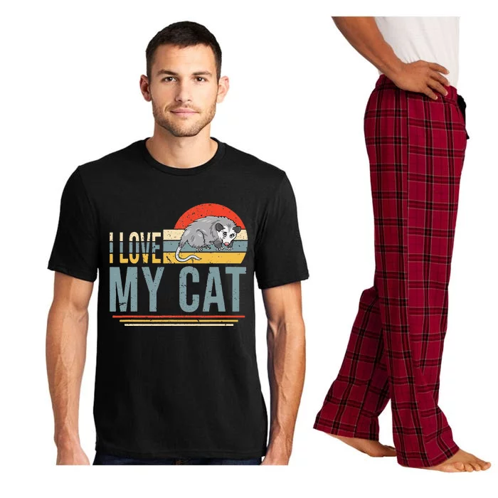 I Love My Cat Funny Opossum Lover Opossum Mom Vintage Pajama Set