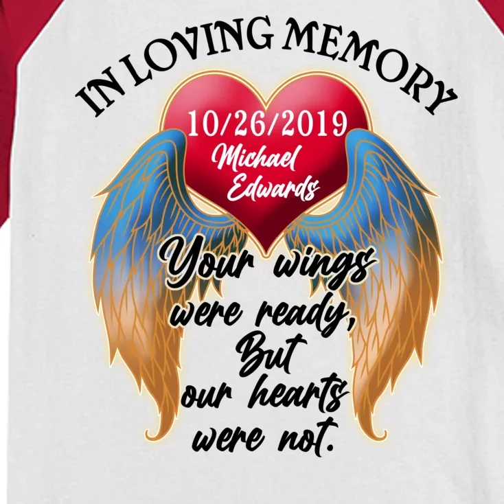 In Loving Memory Personalized Rip Customized Family Custom Kids Colorblock Raglan Jersey