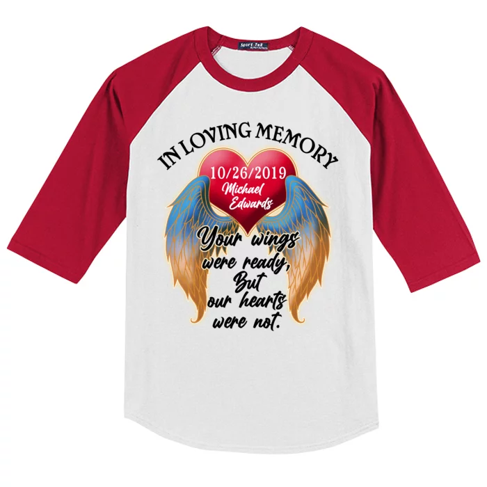 In Loving Memory Personalized Rip Customized Family Custom Kids Colorblock Raglan Jersey