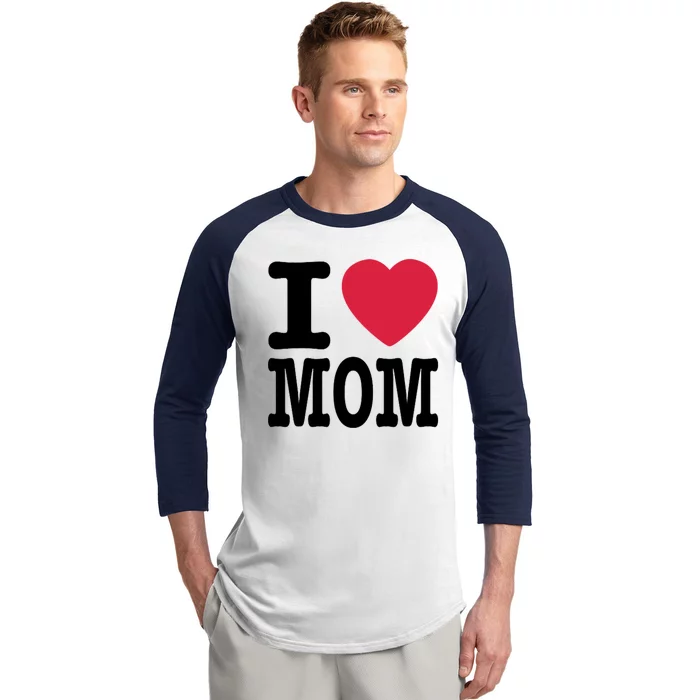 I Love Mom Gift Baseball Sleeve Shirt