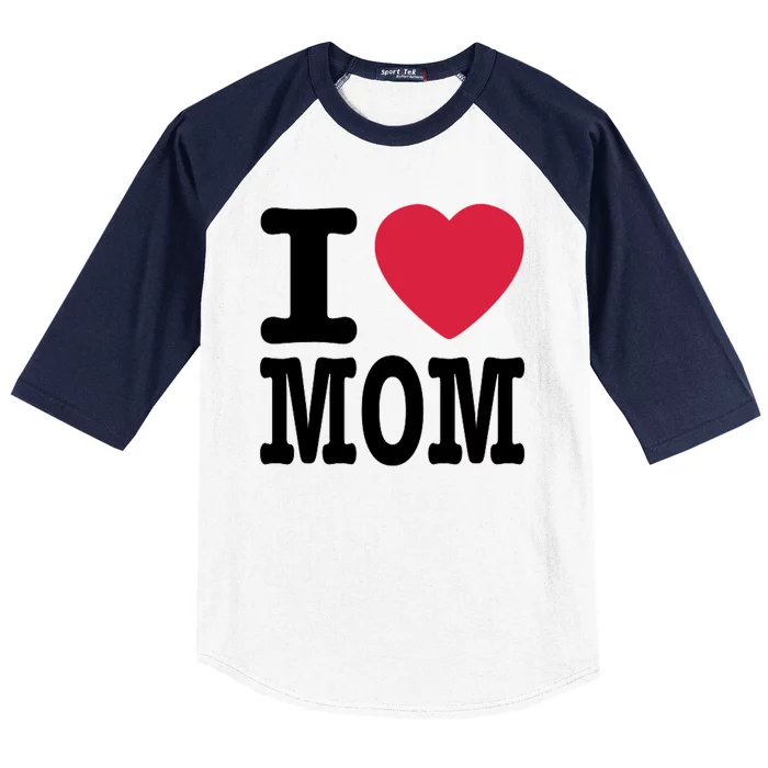 I Love Mom Gift Baseball Sleeve Shirt