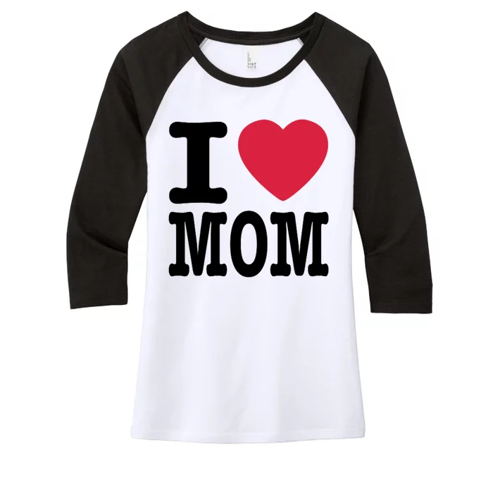 I Love Mom Gift Women's Tri-Blend 3/4-Sleeve Raglan Shirt