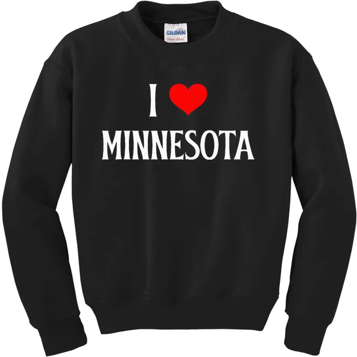 I Love Minnesota Holiday Travel Souvenir Kids Sweatshirt