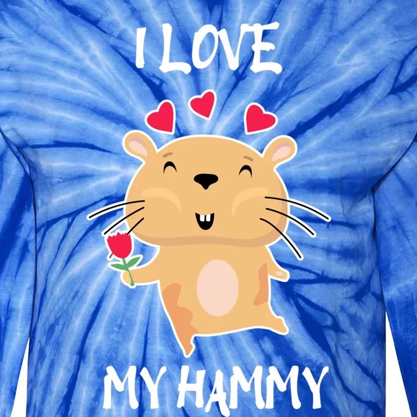 I Love My Hammy Heart Cage Rodent Hamster Small Pet Hamster Gift Tie-Dye Long Sleeve Shirt