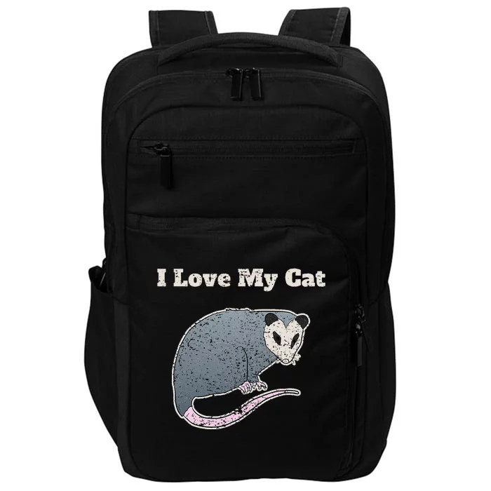 I Love My Cat Funny Opossum Vintage Impact Tech Backpack