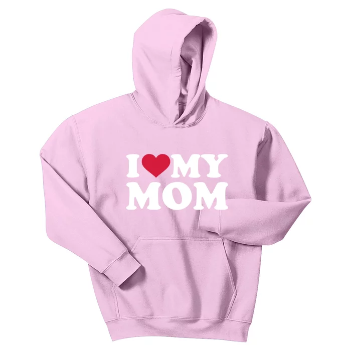 I Love My Mom Gift Kids Hoodie