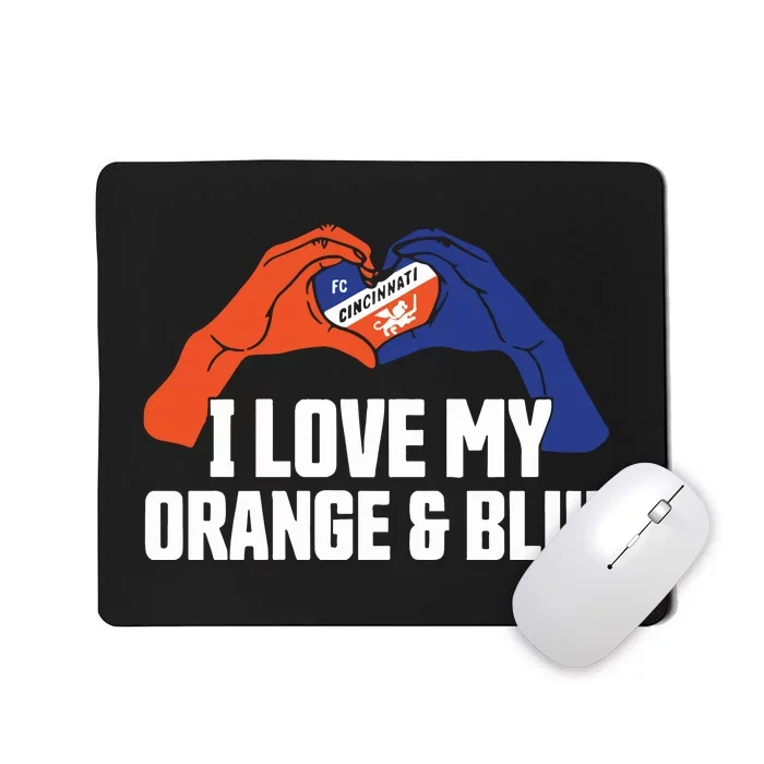 I Love My Orange And Blue Mousepad