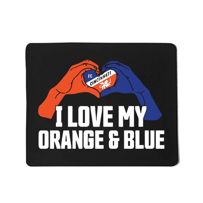 I Love My Orange And Blue Mousepad