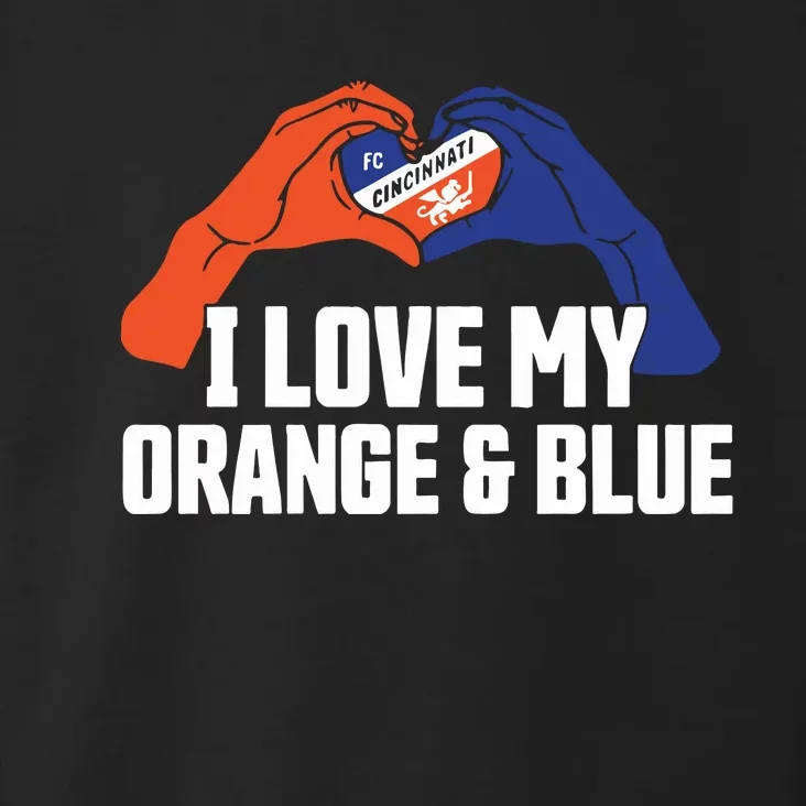 I Love My Orange And Blue Toddler Hoodie