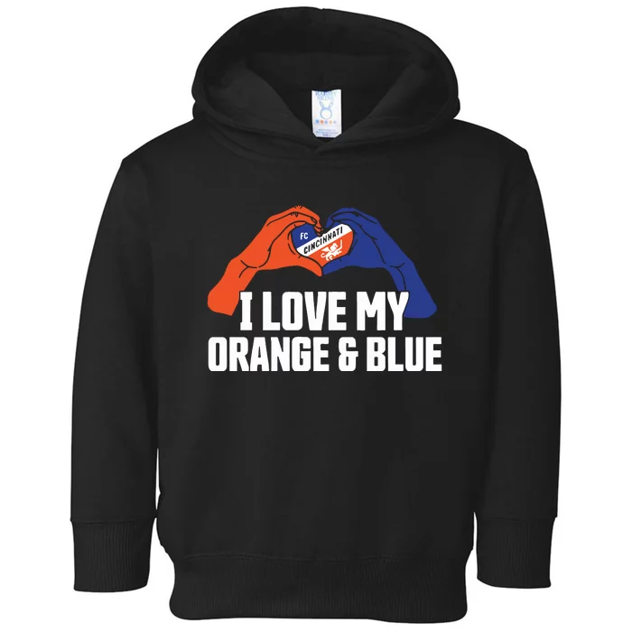 I Love My Orange And Blue Toddler Hoodie