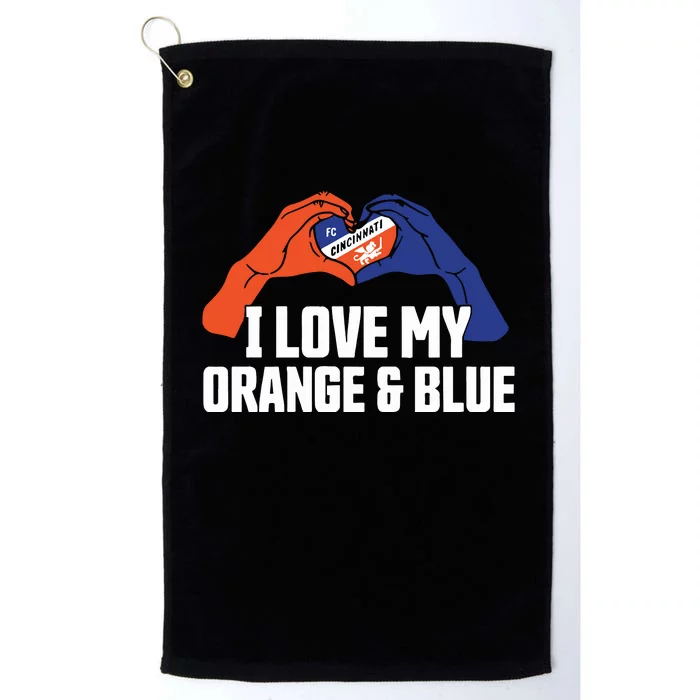 I Love My Orange And Blue Platinum Collection Golf Towel