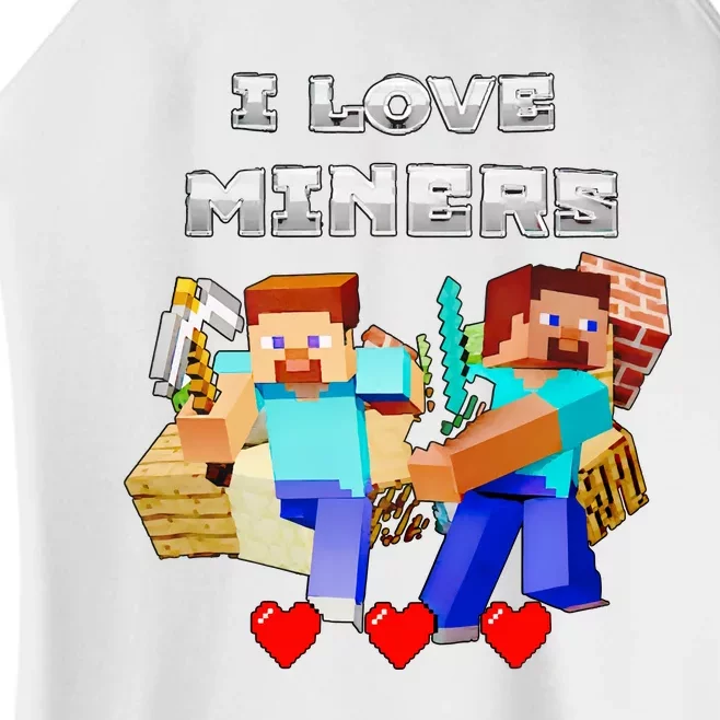 I Love Miner Funny I Love Mincraft Gamer Funny Game Lover Matching Group Funny Women’s Perfect Tri Rocker Tank