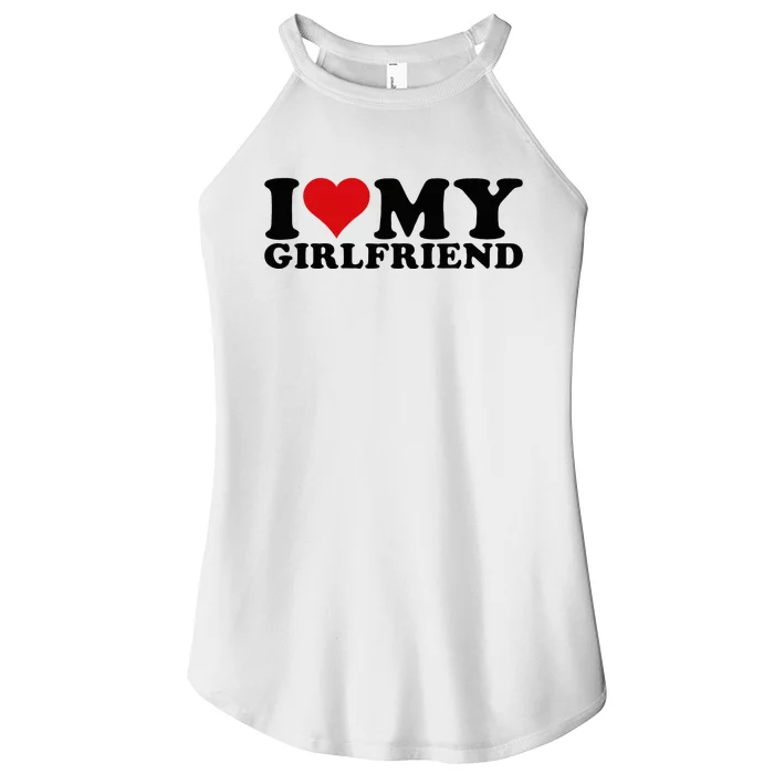 I Love My Girlfriend Gf I Heart My Girlfriend GF White Women’s Perfect Tri Rocker Tank