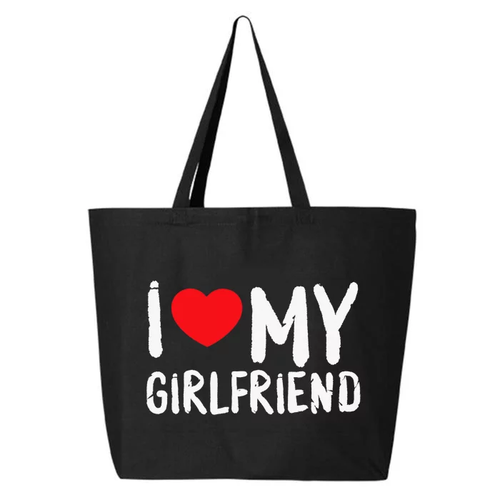 I Love My Girlfriend GF, Red Heart Love Funny Valentine 25L Jumbo Tote