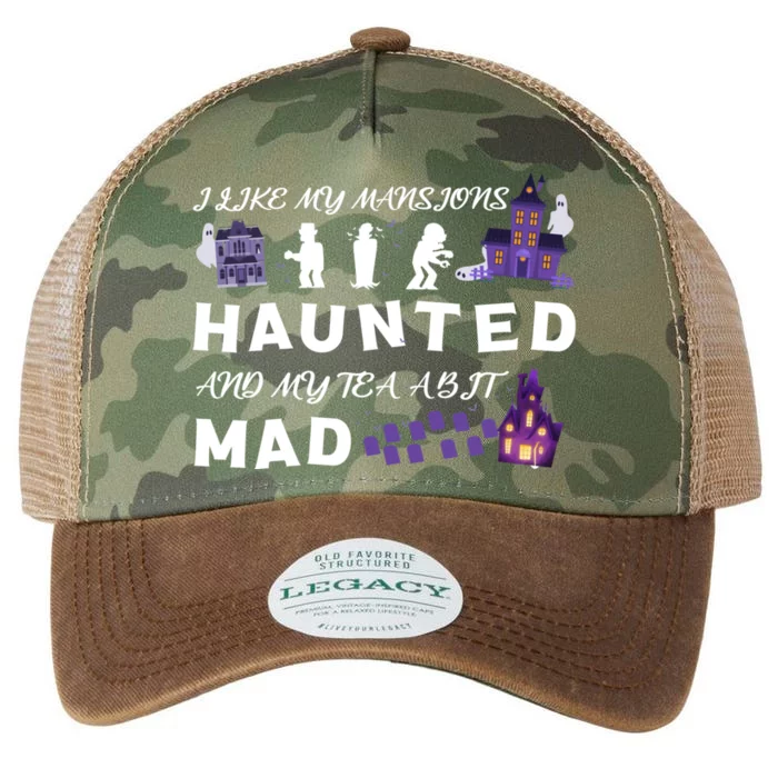 I Like My Mansions Haunted And My Tea A Bit Mad Halloween Legacy Tie Dye Trucker Hat