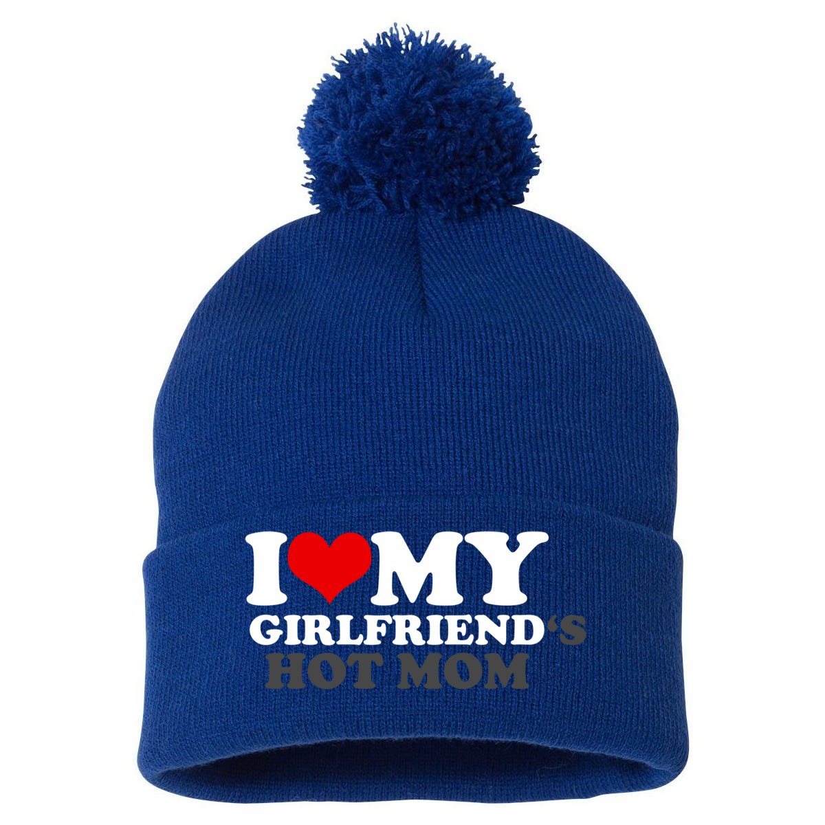 I Love My Friend's Hot Mom Funny Valentines Gift Pom Pom 12in Knit