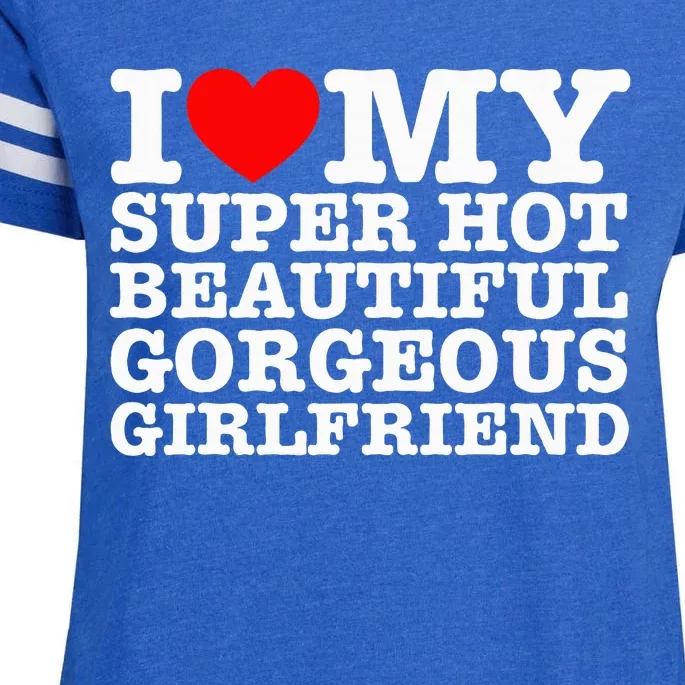 I Love My Super Hot Beautiful Gorgeous Girlfriend Enza Ladies Jersey Football T-Shirt