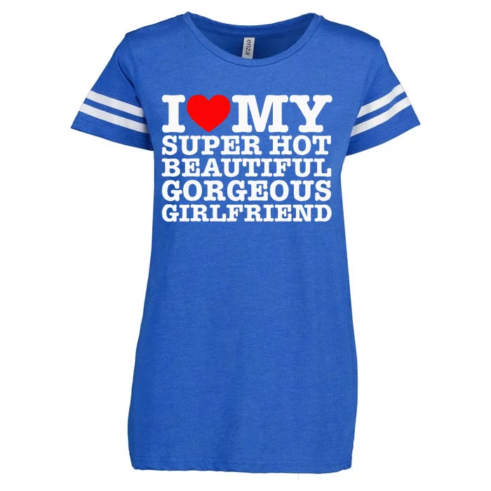 I Love My Super Hot Beautiful Gorgeous Girlfriend Enza Ladies Jersey Football T-Shirt