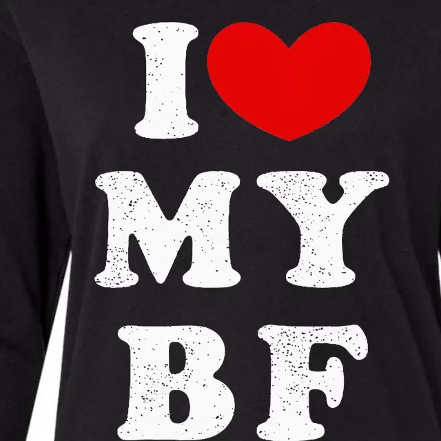 I Love My Boyfriend I Heart My Bf Womens Cotton Relaxed Long Sleeve T-Shirt