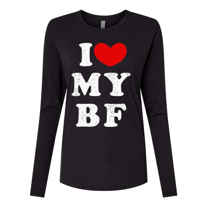 I Love My Boyfriend I Heart My Bf Womens Cotton Relaxed Long Sleeve T-Shirt