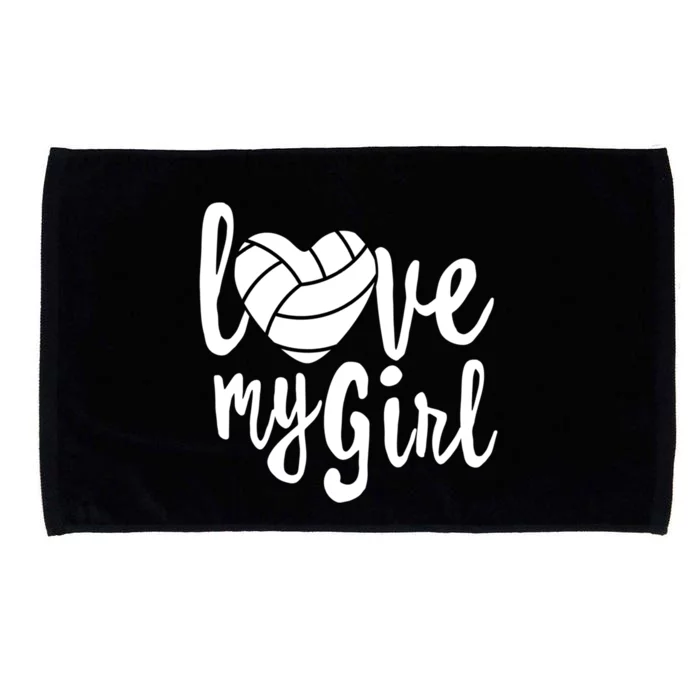 I Love My Mom Volleyball Cute Volleyball Mom Gift Microfiber Hand Towel