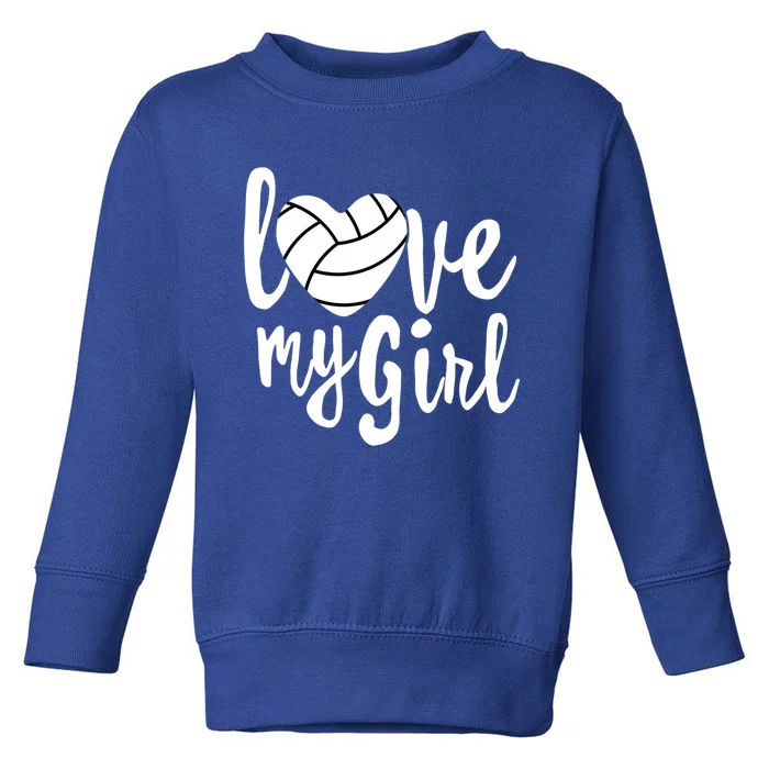 I Love My Mom Volleyball Cute Volleyball Mom Gift Toddler Sweatshirt