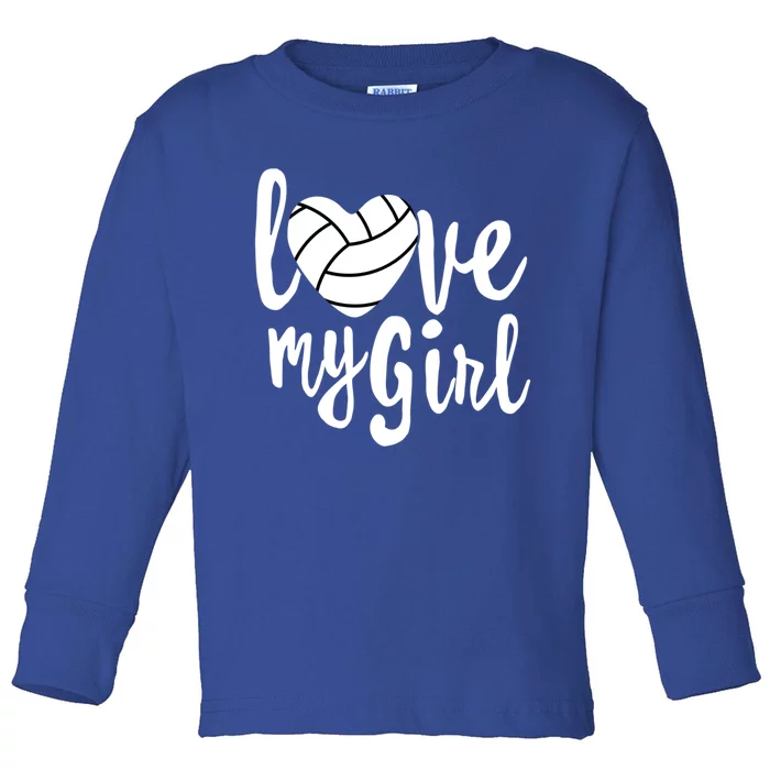 I Love My Mom Volleyball Cute Volleyball Mom Gift Toddler Long Sleeve Shirt