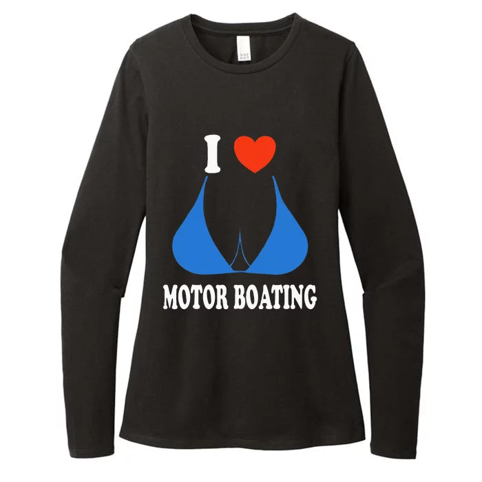 I Love Motor Boating Inappropriate Boater Womens CVC Long Sleeve Shirt