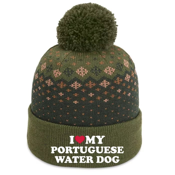 I Love My Portuguese Water Dog Great Gift The Baniff Cuffed Pom Beanie