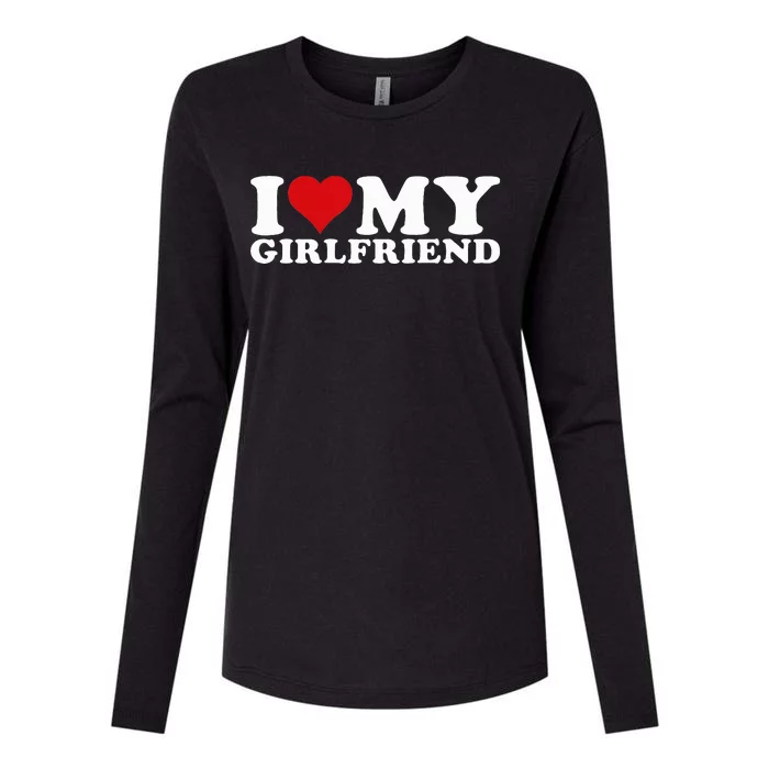 I Love My Girlfriend Gf I Heart My Girlfriend Gf Womens Cotton Relaxed Long Sleeve T-Shirt