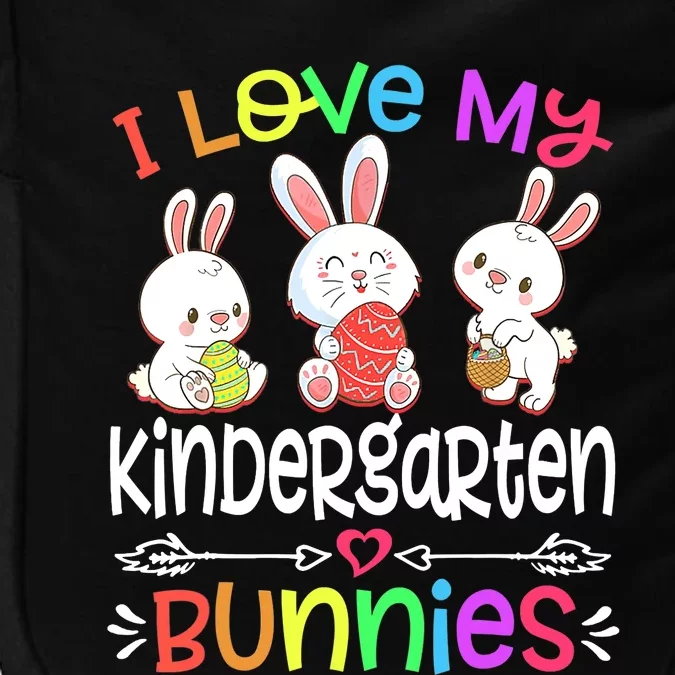 I Love My Kindergarten Bunnies teacher Easter Day Bunny Egg Impact Tech Backpack