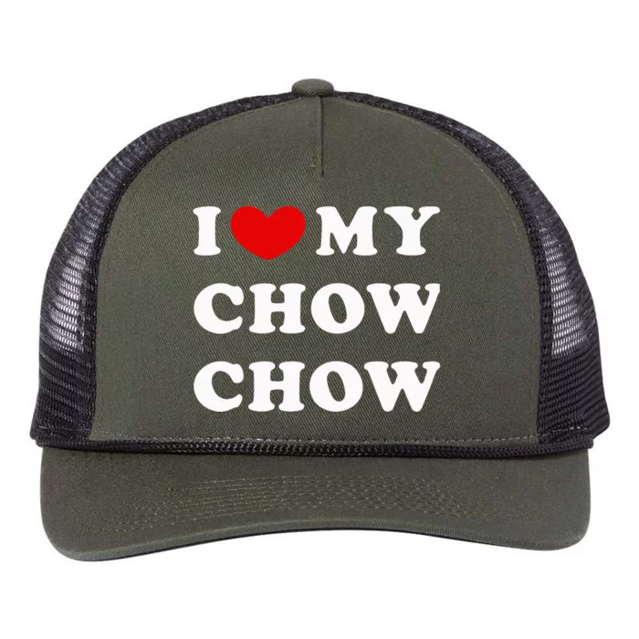 I Love My Chow Chow I Heart My Chow Chow Retro Rope Trucker Hat Cap