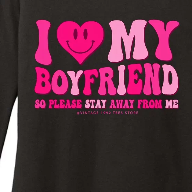 I Love My Boyfriend Valentines Day I Heart My Boyfriend Bf Womens CVC Long Sleeve Shirt